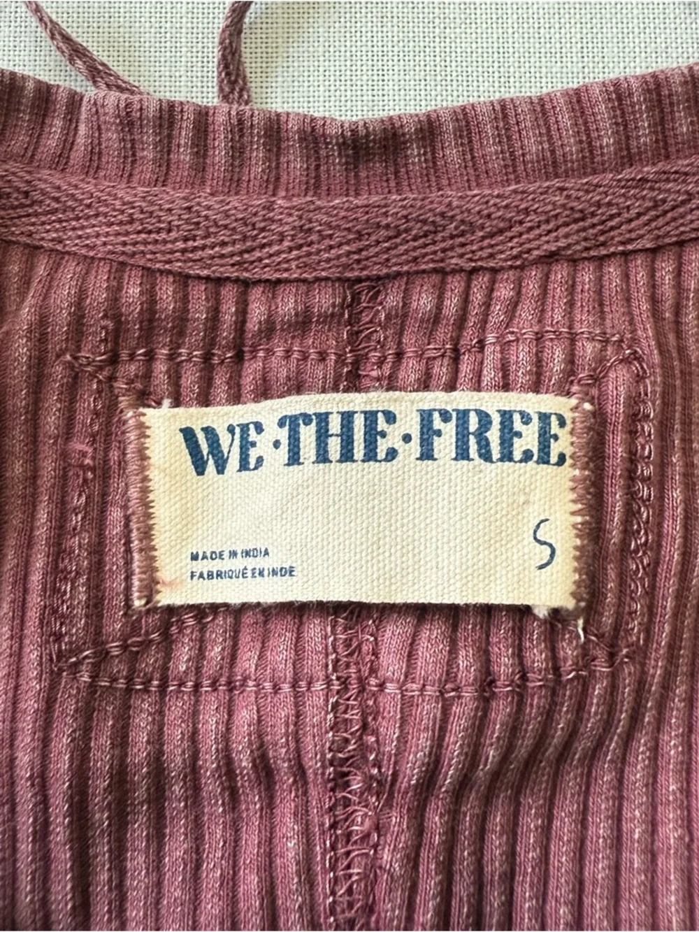 Free People Its On Cardi Raw edge Ribbed Button Down Fitted top Size S